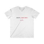 Adopt, Don't Shop - Men's Fitted V-Neck Tee - Image 3